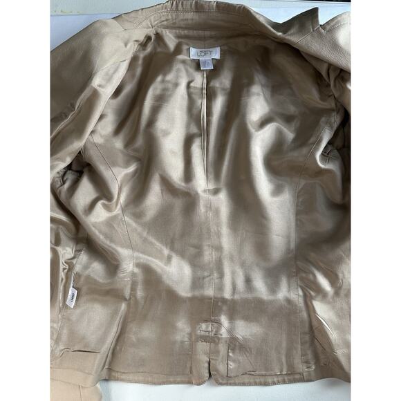 ANN TAYLOR LOFT Tan Blazer Sz 2 XS Career Office Classic Professional Preppy - Picture 11 of 16